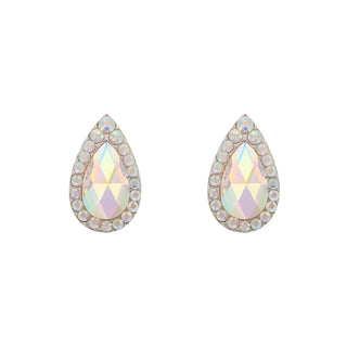 AB Diamante Edged Pear Earrings