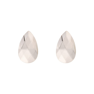 Crystal Clear Pear Stud Earrings In 3 Sizes