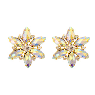 Flower Earrings - AB Diamantes