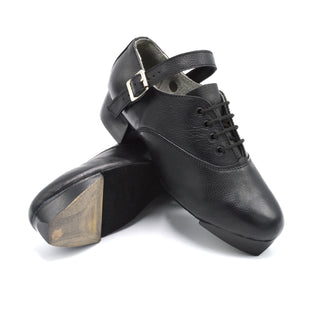 Antonio Pacelli black Irish jig shoes showing toe and heel tap plates
