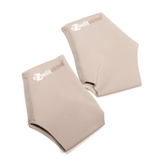 Beige Ezeefit Skins heel protectors showing ribbed elastic and open toe design