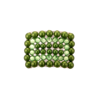 Grace Buckle with Green Pearls and Peridot Rhinestones