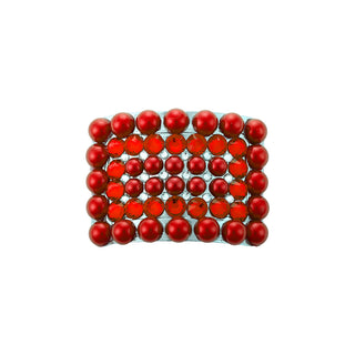 Grace Buckle with Red Pearls and Light Siam Rhinestones