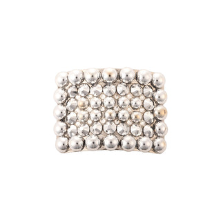 Grace Buckle with Silver Pearls and Silver Rhinestones