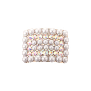 Grace Buckle with White Pearls and AB Rhinestones