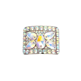 AB Diamante Jig Shoe Buckles with Butterfly Design