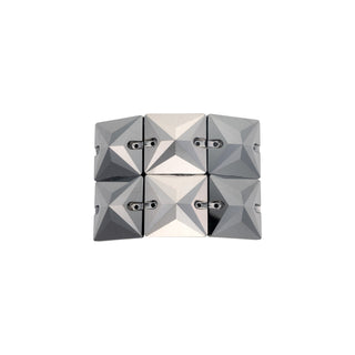 Oversized Buckle with Large Square Jet Hematite Diamantes