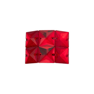 Oversized Buckle with Large Square Red Diamantes