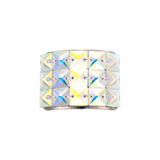 Mosaic square buckle with 15 AB diamantes crystals for dance shoes