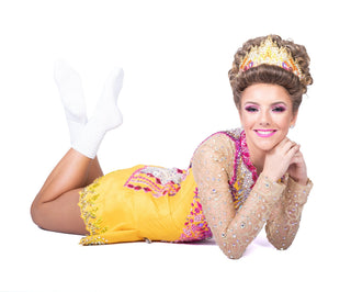 Dancer wearing white ultralow arch support socks for stage performance