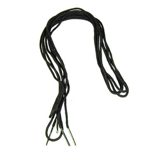 Black round Irish dance pump laces with silver aglets