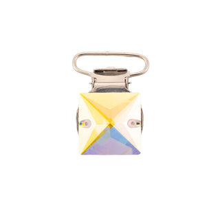Boys Number Clip with Square AB Rhinestone