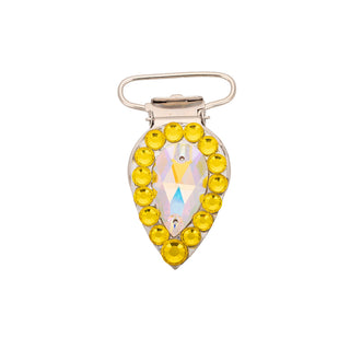 Pear Competition Number Clip - Citrine Crystals