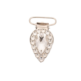 Pear Competition Number Clip - Clear Crystals