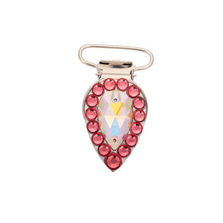 Pear Competition Number Clip - Rose Crystals