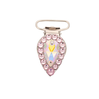 Pear Competition Number Clip - Light Rose Crystals