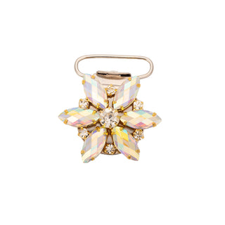 Flower Competition Number Clip - AB Crystals
