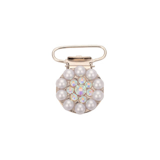 Grace Number Clip - White Pearls with AB Diamantes