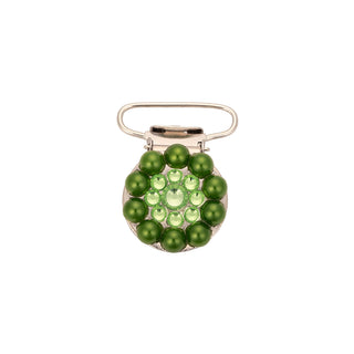 Grace Number Clip - Emerald Green Pearls with Green Rhinestones