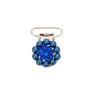 Grace Number Clip - Blue Pearl with Blue Rhinestones