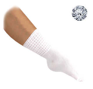 White ultralow Irish dance socks with diamante detail and Egyptian cotton