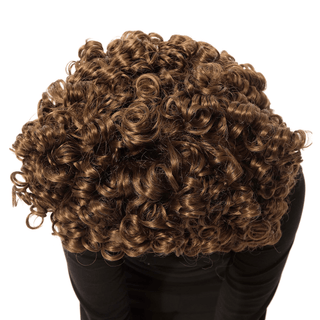 Top down view of Vivien tight curl wig crown density and shape