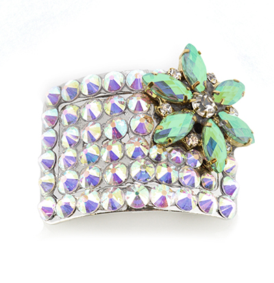 Light Green Flower Diamante Buckle