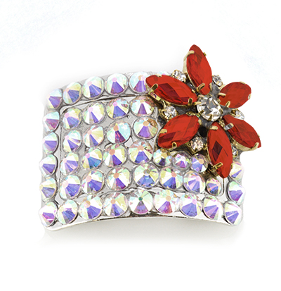 Red Flower Diamante Buckle